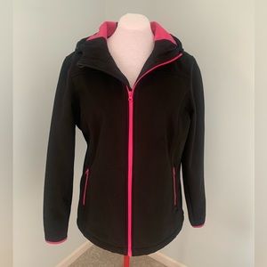 Everlast Large Black Pink Women's Hooded Athletic Jacket